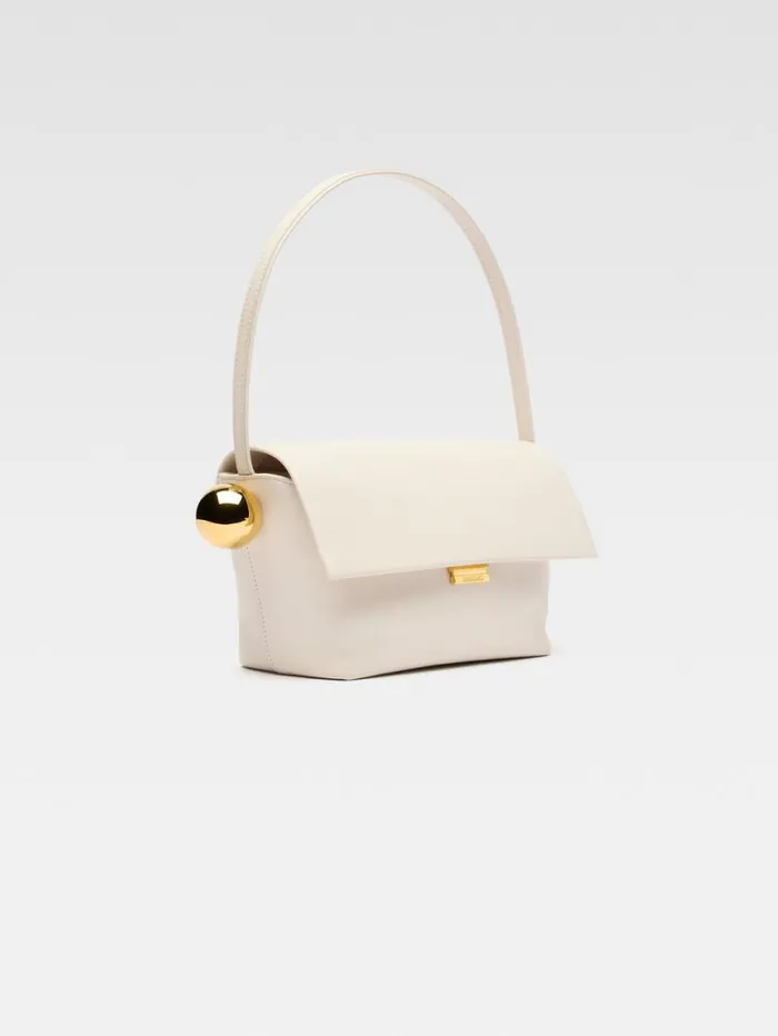 JACQUEMUS The Rond Carr Light Ivory Women Shoulder Bags JACQUEMUS The Rond Carr Light Ivory Women Shoulder Bags