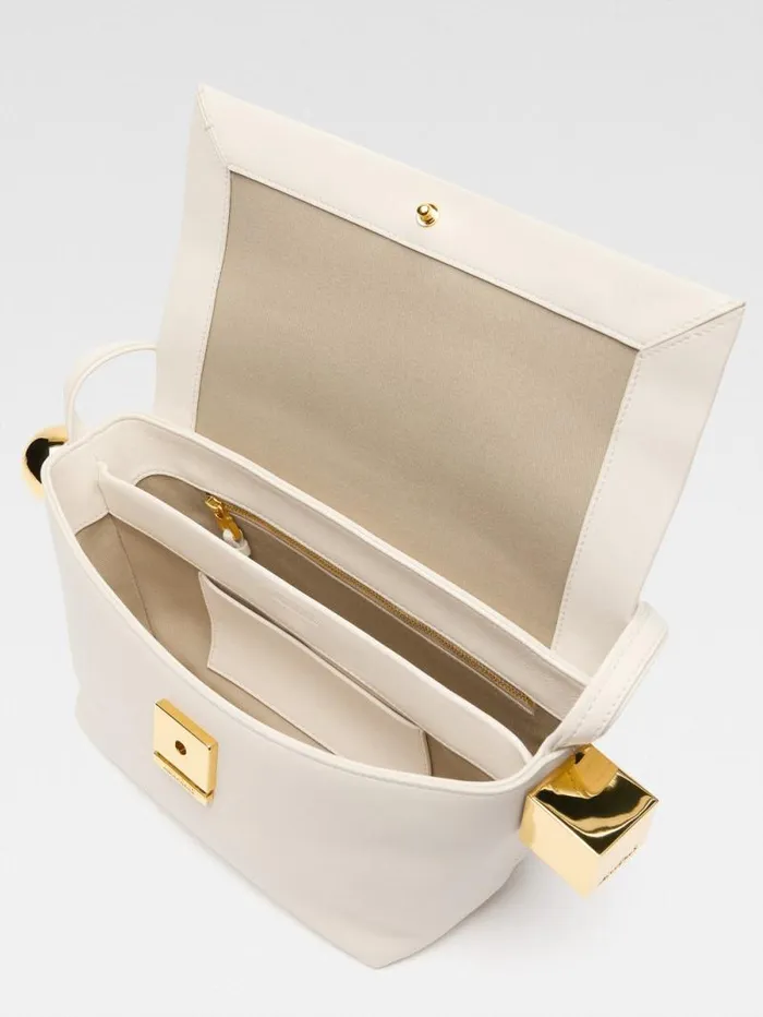 JACQUEMUS The Rond Carr Light Ivory Women Shoulder Bags JACQUEMUS The Rond Carr Light Ivory Women Shoulder Bags