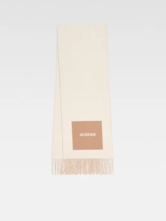 JACQUEMUS The Rond Carr Scarf Multibeige WomenMen Scarves Beanies and Gloves