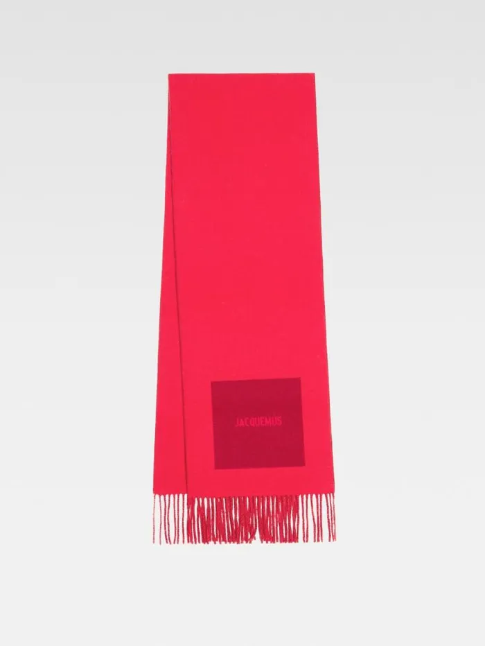 JACQUEMUS The Rond Carr Scarf Multired WomenMen Scarves Beanies and Gloves