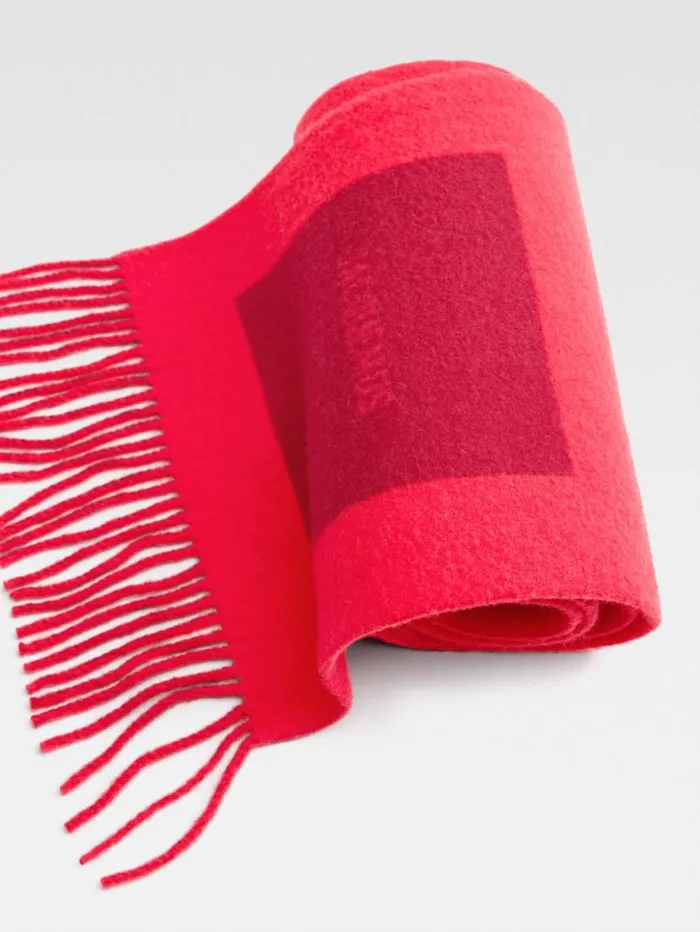 JACQUEMUS The Rond Carr Scarf Multired WomenMen Scarves Beanies and Gloves