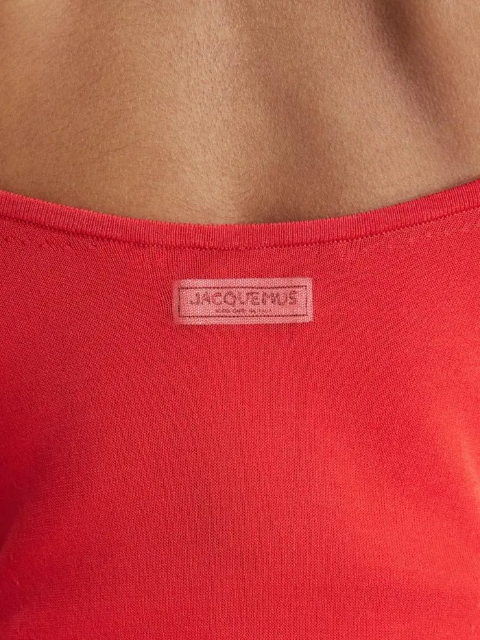 JACQUEMUS The Roupao Knit Dress Red Women Dresses and Skirts JACQUEMUS The Roupao Knit Dress Red Women Dresses and Skirts