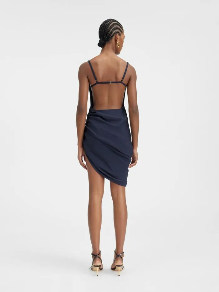 JACQUEMUS The Saudade Dress Dark Navy Women Dresses and Skirts JACQUEMUS The Saudade Dress Dark Navy Women Dresses and Skirts