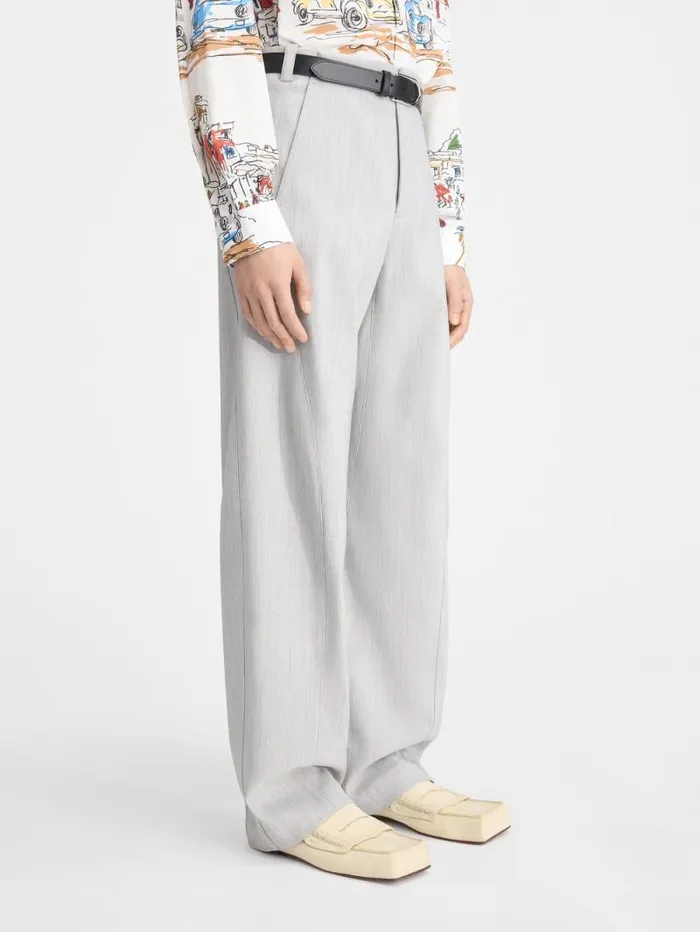 JACQUEMUS The Scala Pants Light Grey Men Trousers and Shorts