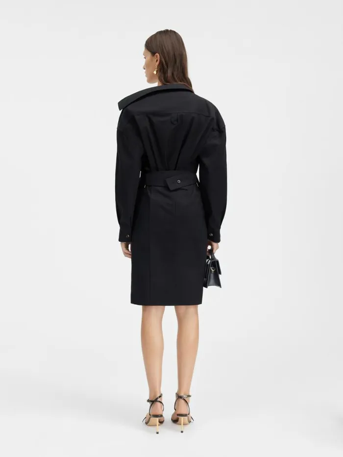JACQUEMUS The Shirt Dress Black Women Dresses and Skirts JACQUEMUS The Shirt Dress Black Women Dresses and Skirts