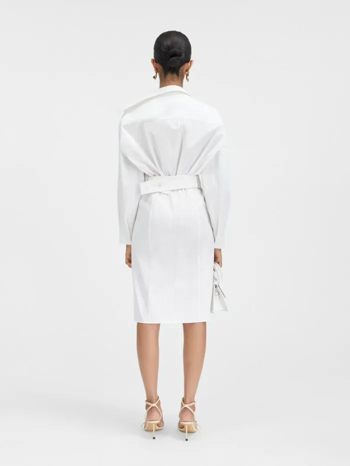 JACQUEMUS The Shirt Dress White Women Dresses and Skirts JACQUEMUS The Shirt Dress White Women Dresses and Skirts