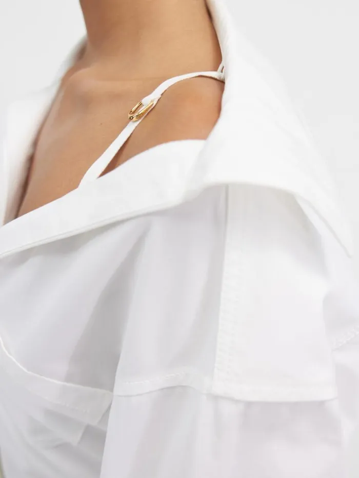 JACQUEMUS The Shirt Dress White Women Dresses and Skirts JACQUEMUS The Shirt Dress White Women Dresses and Skirts