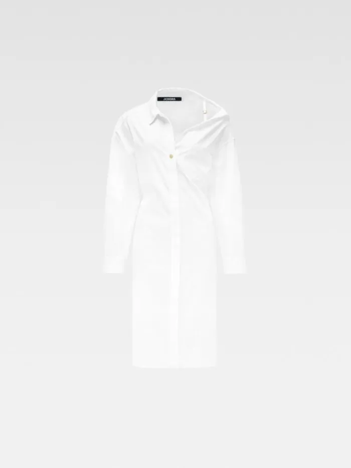 JACQUEMUS The Shirt Dress White Women Dresses and Skirts JACQUEMUS The Shirt Dress White Women Dresses and Skirts
