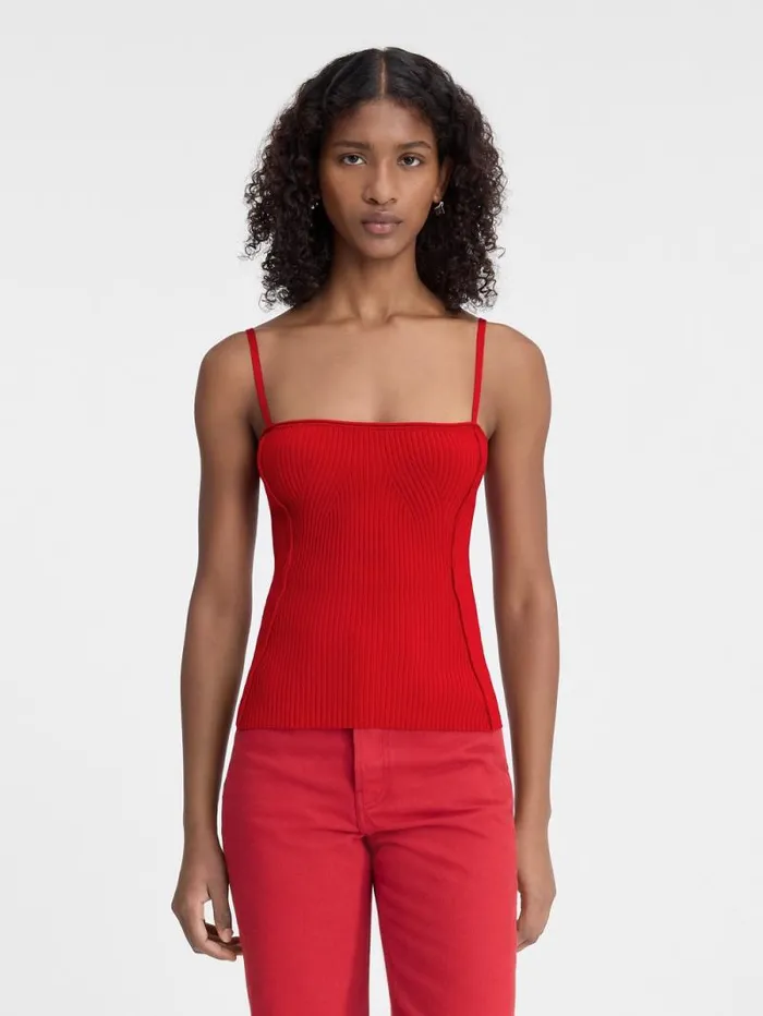 JACQUEMUS The Sierra Top Dark Red Women Tops and Shirts