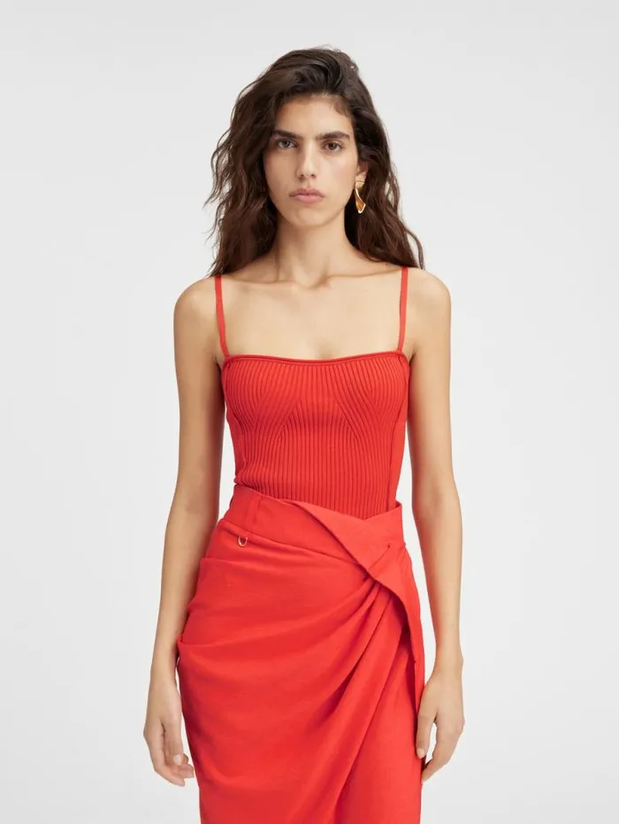 JACQUEMUS The Sierra Top Orange Women Tops and Shirts