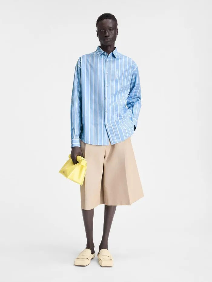 JACQUEMUS The Simon Shirt Jacquard Bluewhite Men Shirts