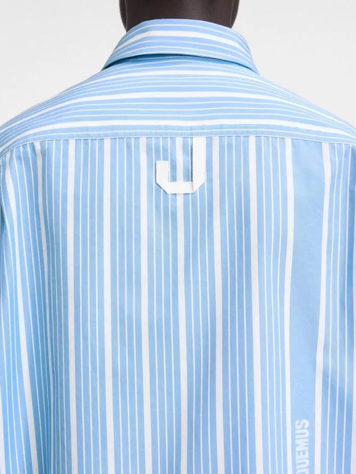 JACQUEMUS The Simon Shirt Jacquard Bluewhite Men Shirts