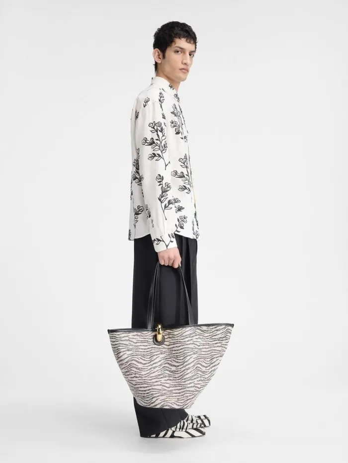 JACQUEMUS The Simon Shirt Print Black Flowers Men Shirts