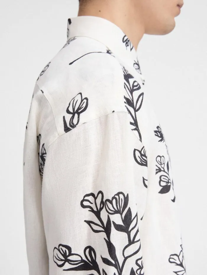 JACQUEMUS The Simon Shirt Print Black Flowers Men Shirts