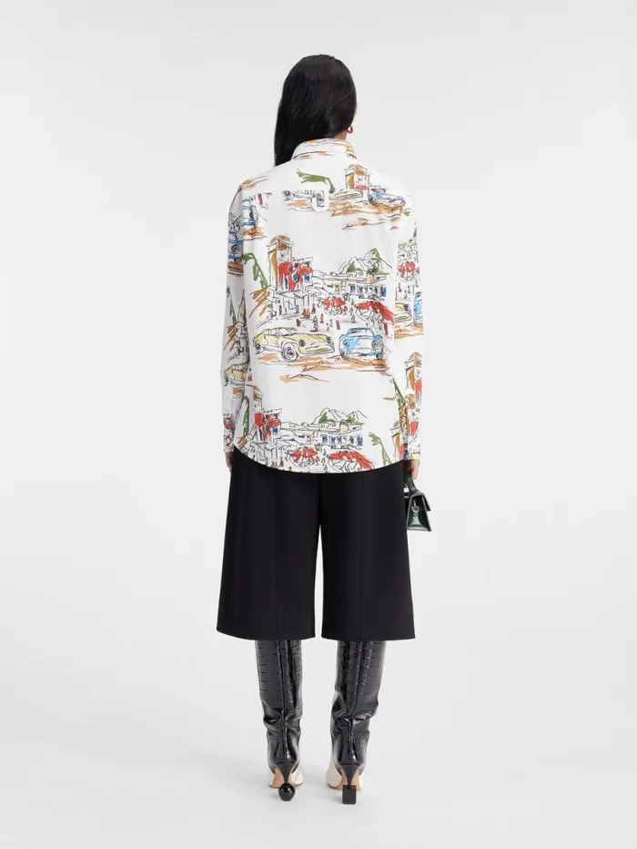 JACQUEMUS The Simon Shirt Print Capri Cars White Women Tops and Shirts JACQUEMUS The Simon Shirt Print Capri Cars White Women Tops and Shirts