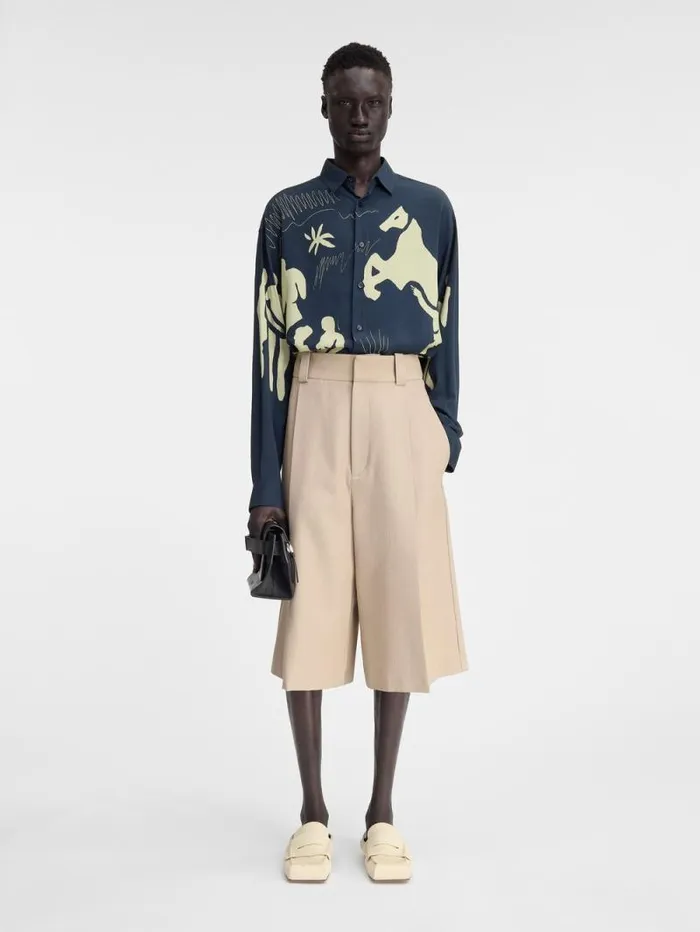 JACQUEMUS The Simon Shirt Print Horse Scene Navy Men Shirts