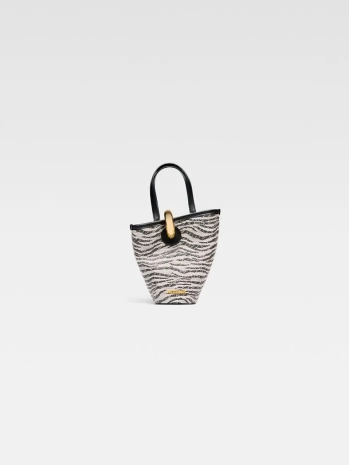 JACQUEMUS The Small Bambola Black and White Zebra Women Crossbody and Handbags