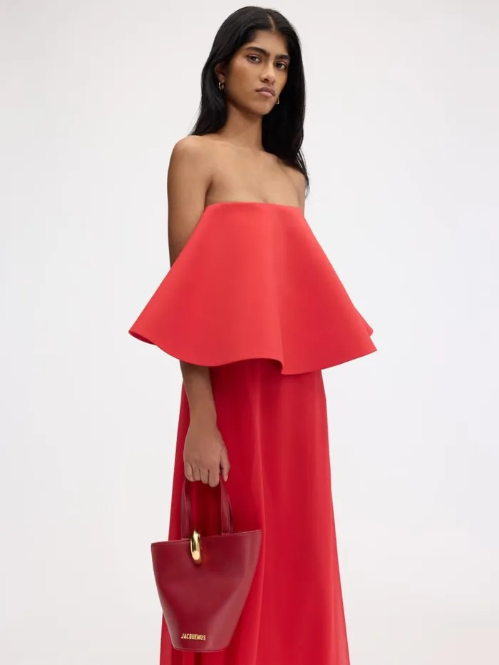 JACQUEMUS The Small Bambola Dark Red Women Crossbody and Handbags JACQUEMUS The Small Bambola Dark Red Women Crossbody and Handbags