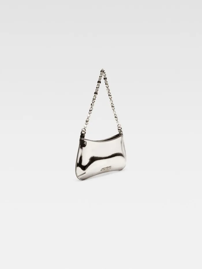 JACQUEMUS The Small Bisou Chaine Silver Women Shoulder Bags JACQUEMUS The Small Bisou Chaine Silver Women Shoulder Bags