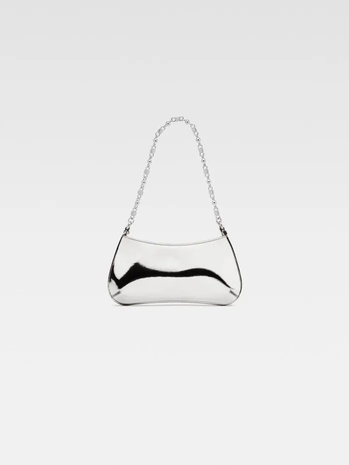 JACQUEMUS The Small Bisou Chaine Silver Women Shoulder Bags JACQUEMUS The Small Bisou Chaine Silver Women Shoulder Bags