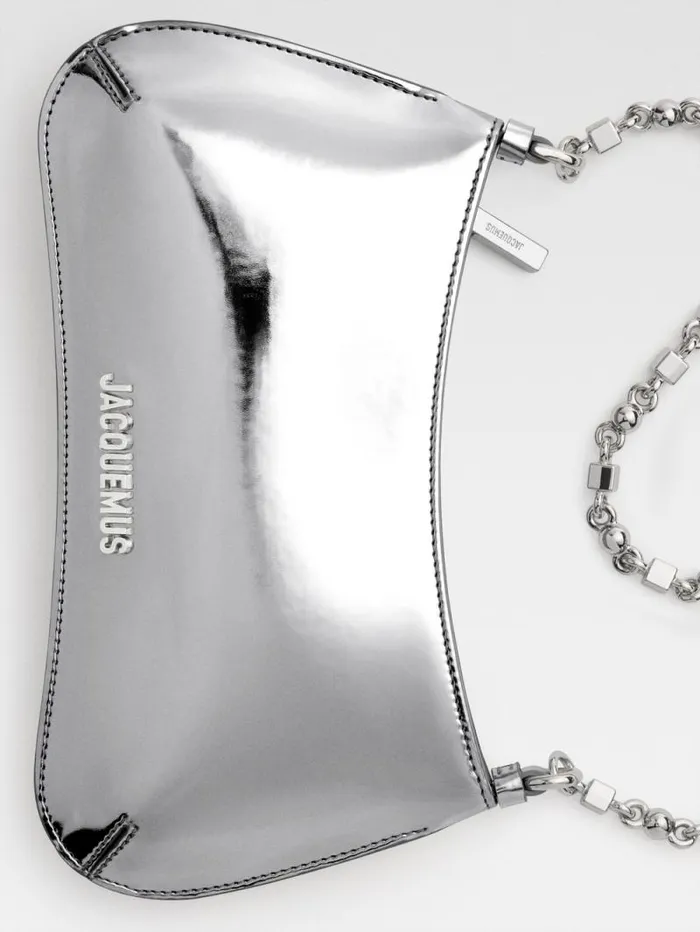 JACQUEMUS The Small Bisou Chaine Silver Women Shoulder Bags JACQUEMUS The Small Bisou Chaine Silver Women Shoulder Bags