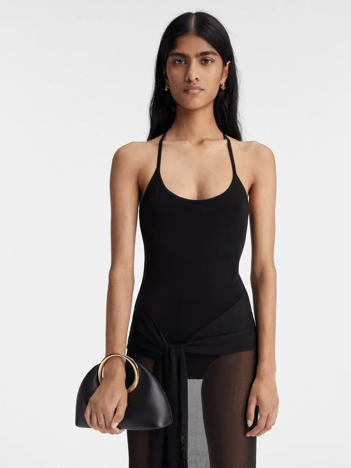 JACQUEMUS The Small Calino Black Women Crossbody and Handbags JACQUEMUS The Small Calino Black Women Crossbody and Handbags