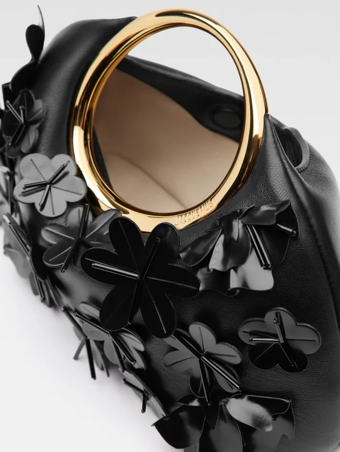 JACQUEMUS The Small Embroidered Calino Black Women Crossbody and Handbags JACQUEMUS The Small Embroidered Calino Black Women Crossbody and Handbags