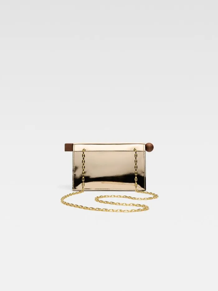 JACQUEMUS The Small Rond Carr Clutch Gold Women Crossbody and Handbags JACQUEMUS The Small Rond Carr Clutch Gold Women Crossbody and Handbags