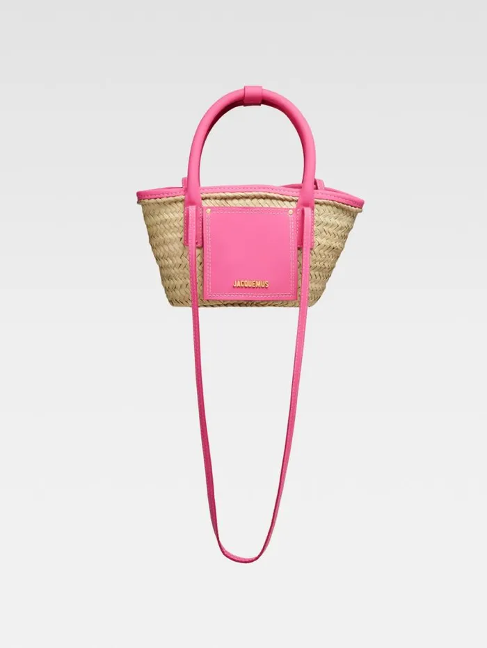 JACQUEMUS The Small Soli Basket Dark Pink Women Crossbody and Handbags JACQUEMUS The Small Soli Basket Dark Pink Women Crossbody and Handbags