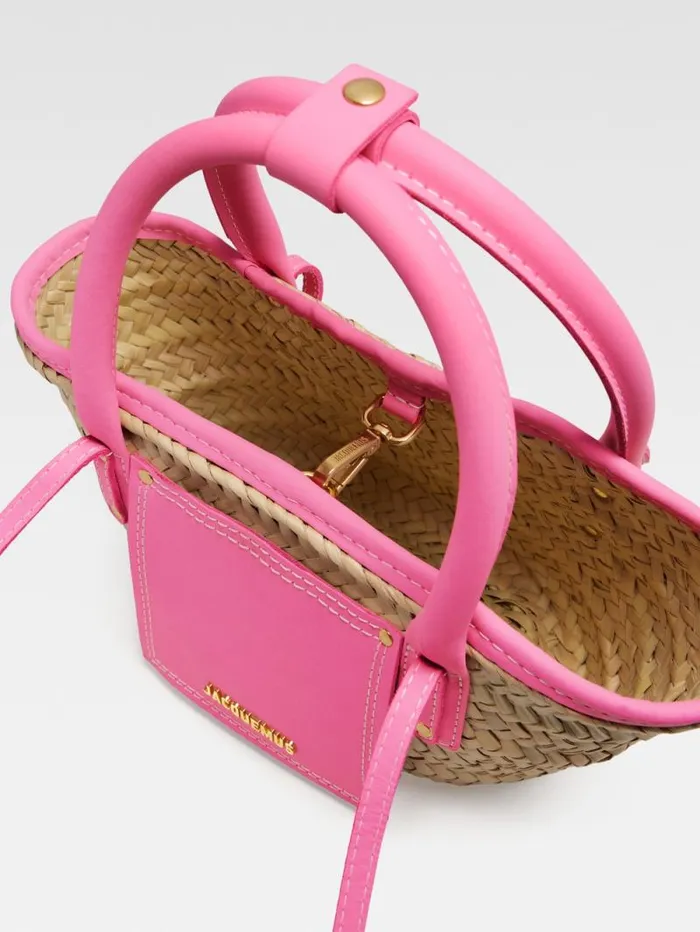 JACQUEMUS The Small Soli Basket Dark Pink Women Crossbody and Handbags JACQUEMUS The Small Soli Basket Dark Pink Women Crossbody and Handbags