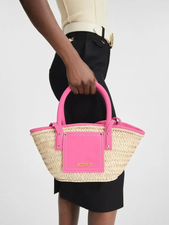 JACQUEMUS The Small Soli Basket Dark Pink Women Crossbody and Handbags JACQUEMUS The Small Soli Basket Dark Pink Women Crossbody and Handbags