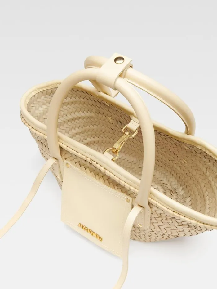 JACQUEMUS The Small Soli Basket Ivory Women Crossbody and Handbags JACQUEMUS The Small Soli Basket Ivory Women Crossbody and Handbags