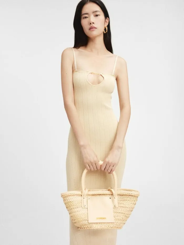 JACQUEMUS The Small Soli Basket Ivory Women Crossbody and Handbags JACQUEMUS The Small Soli Basket Ivory Women Crossbody and Handbags