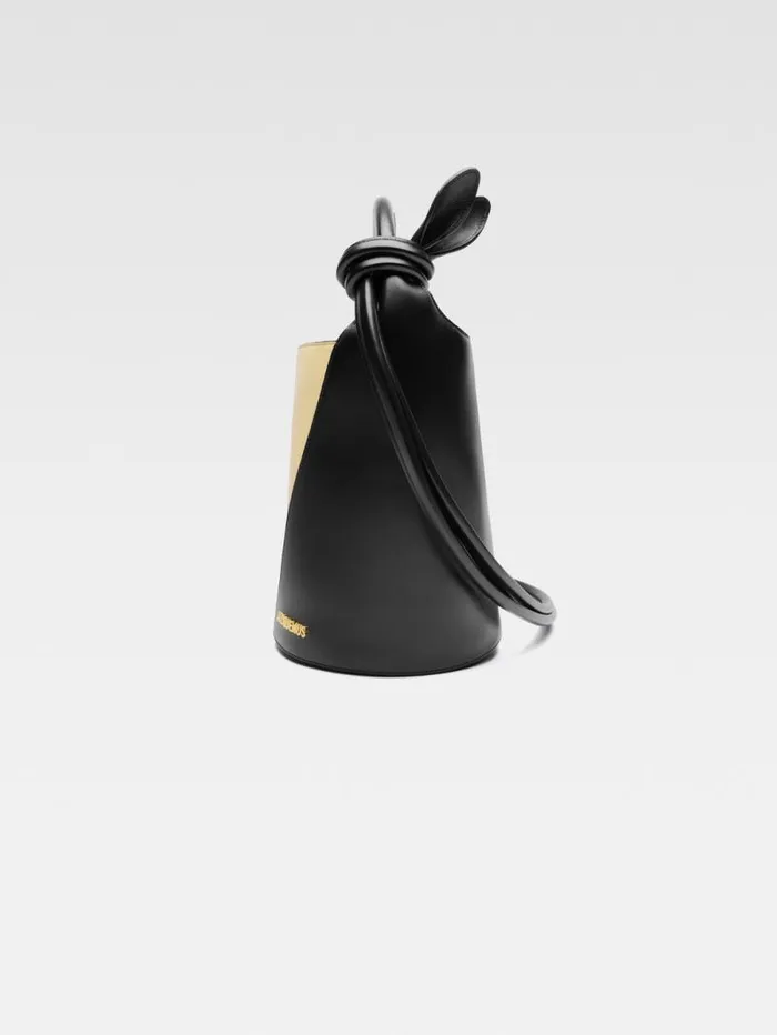 JACQUEMUS The Small Tourni Pale Yellow Black Women Crossbody and Handbags JACQUEMUS The Small Tourni Pale Yellow Black Women Crossbody and Handbags