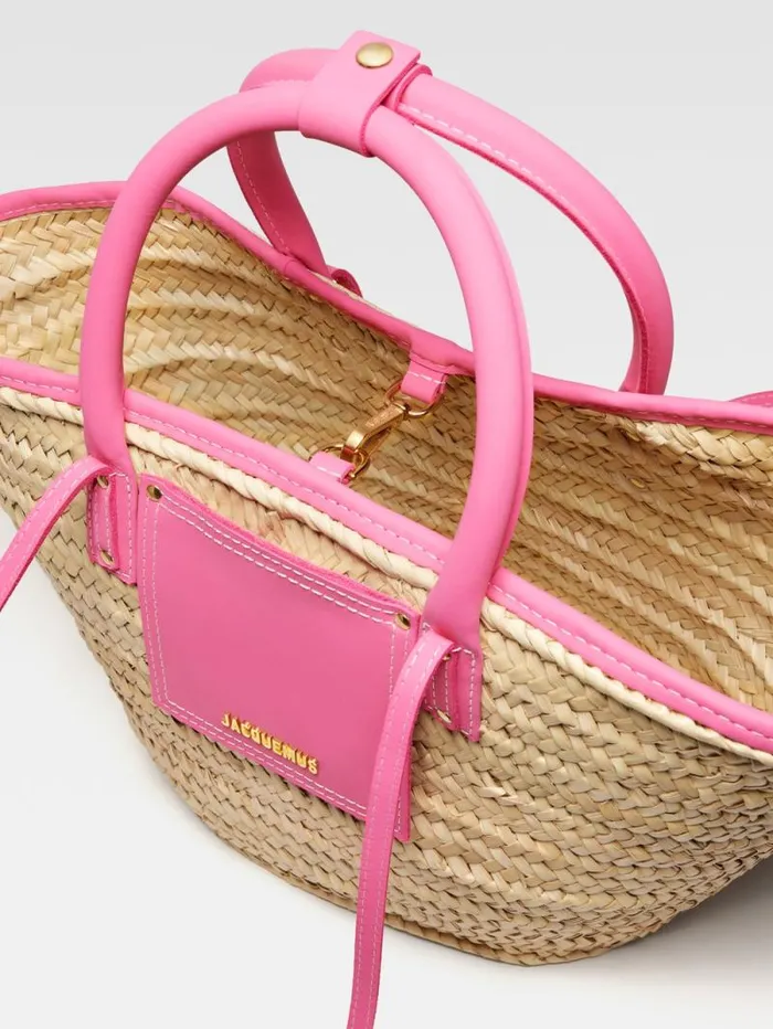 JACQUEMUS The Soli Basket Dark Pink Women Crossbody and Handbags JACQUEMUS The Soli Basket Dark Pink Women Crossbody and Handbags