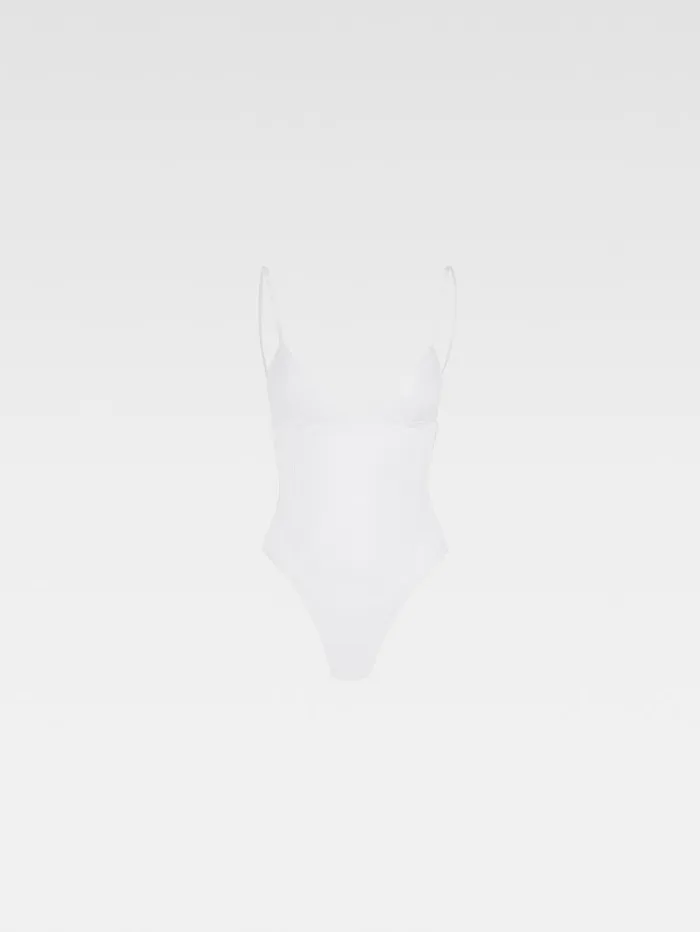 JACQUEMUS The Spallina Bodysuit White Women Tops and Shirts JACQUEMUS The Spallina Bodysuit White Women Tops and Shirts