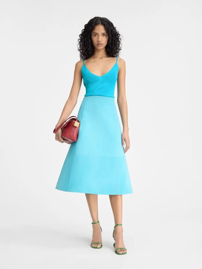 JACQUEMUS The Spallina Knit Turquoise Women Tops and Shirts