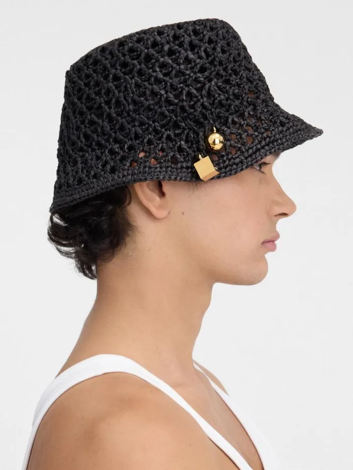 JACQUEMUS The Spiaggia Bucket Hat Black WomenMen Hats JACQUEMUS The Spiaggia Bucket Hat Black WomenMen Hats