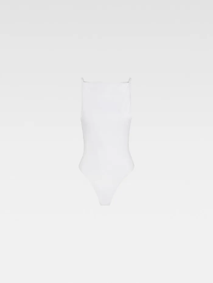 JACQUEMUS The Spoglio Bodysuit White Women Tops and Shirts JACQUEMUS The Spoglio Bodysuit White Women Tops and Shirts