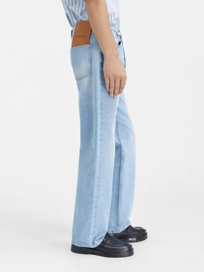 JACQUEMUS The Straight DeNmes Denim Pants Light Bluetabac Men Denim JACQUEMUS The Straight DeNmes Denim Pants Light Bluetabac Men Denim