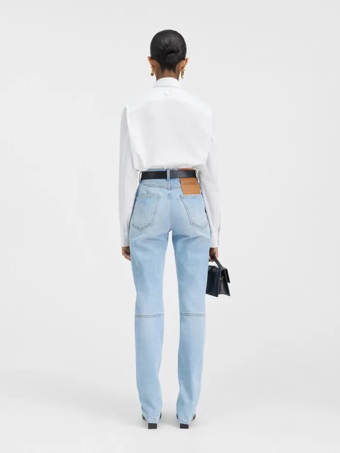 JACQUEMUS The Straight DeNmes Denim Pants Light Bluetabac Women Denim JACQUEMUS The Straight DeNmes Denim Pants Light Bluetabac Women Denim
