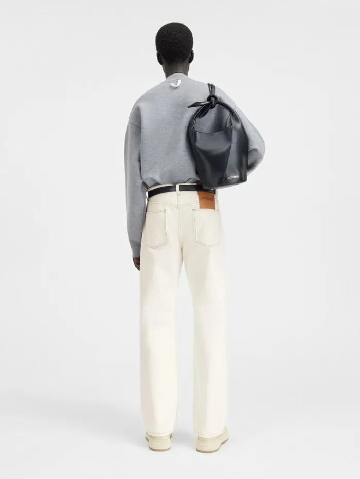 JACQUEMUS The Straight DeNmes Denim Pants Offwhitetabac Men Denim JACQUEMUS The Straight DeNmes Denim Pants Offwhitetabac Men Denim