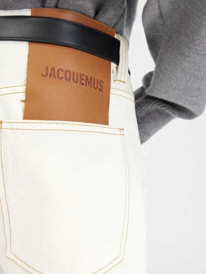 JACQUEMUS The Straight DeNmes Denim Pants Offwhitetabac Men Denim JACQUEMUS The Straight DeNmes Denim Pants Offwhitetabac Men Denim
