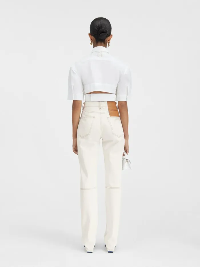 JACQUEMUS The Straight DeNmes Denim Pants Offwhitetabac Women Denim JACQUEMUS The Straight DeNmes Denim Pants Offwhitetabac Women Denim