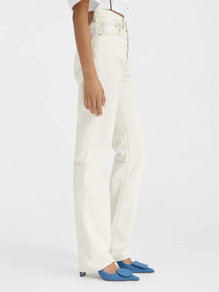 JACQUEMUS The Straight DeNmes Denim Pants Offwhitetabac Women Denim JACQUEMUS The Straight DeNmes Denim Pants Offwhitetabac Women Denim