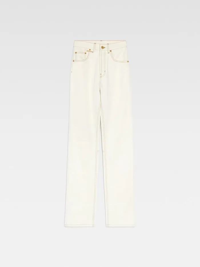 JACQUEMUS The Straight DeNmes Denim Pants Offwhitetabac Women Denim JACQUEMUS The Straight DeNmes Denim Pants Offwhitetabac Women Denim
