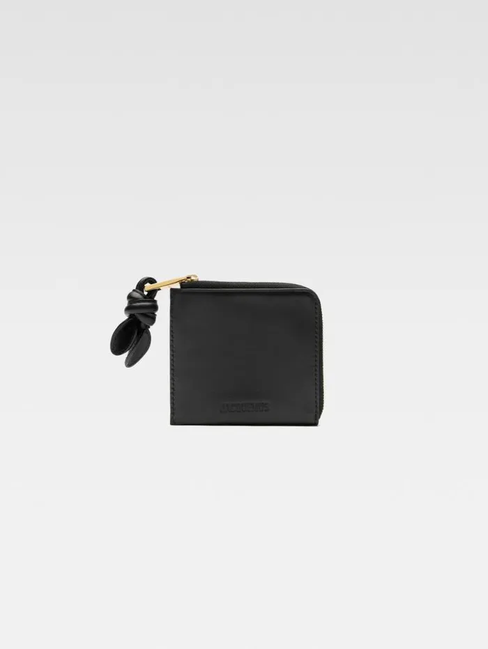 JACQUEMUS The Tourni Wallet Black WomenMen Small Leather Goods