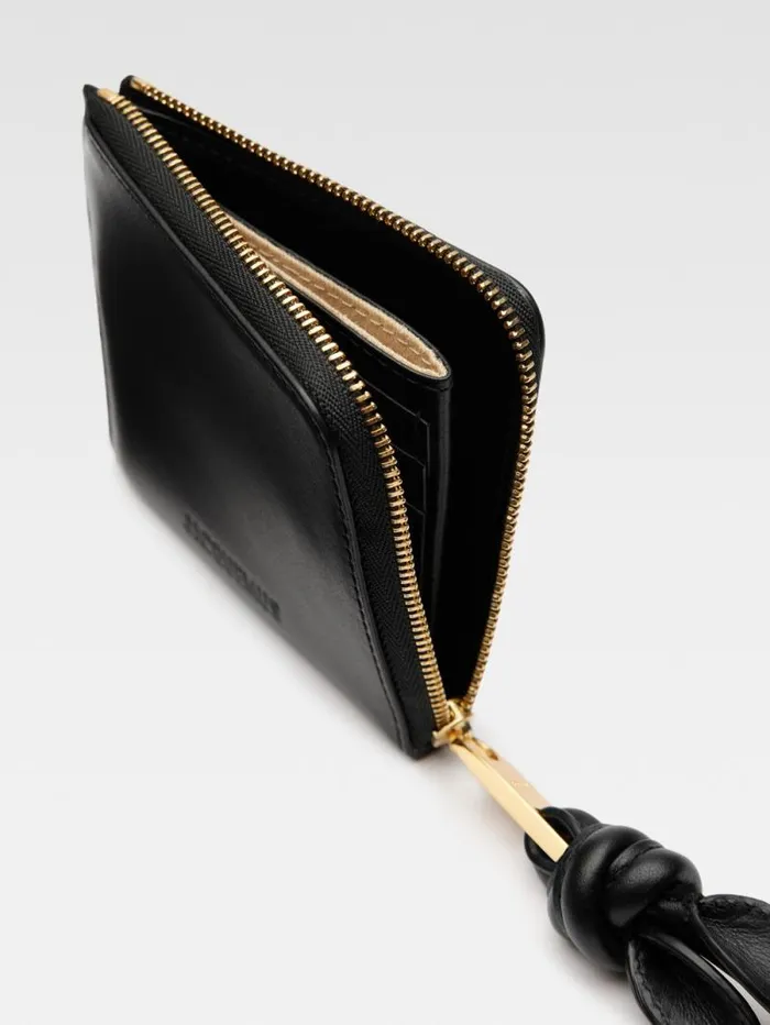 JACQUEMUS The Tourni Wallet Black WomenMen Small Leather Goods
