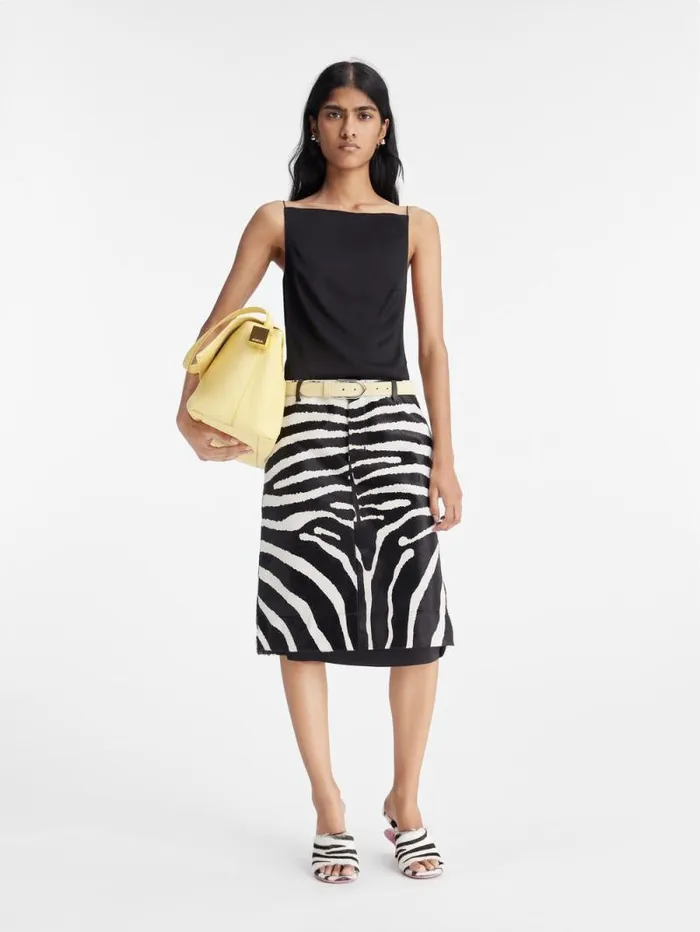 JACQUEMUS The Tozzi Skirt Black and White Zebra Women Dresses and Skirts