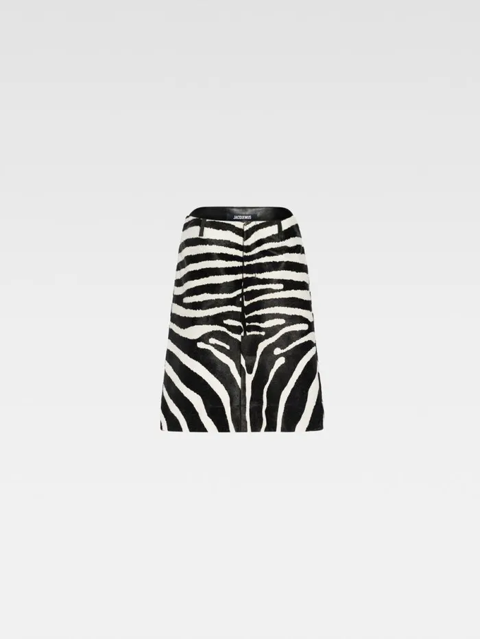 JACQUEMUS The Tozzi Skirt Black and White Zebra Women Dresses and Skirts